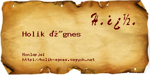 Holik Ágnes névjegykártya